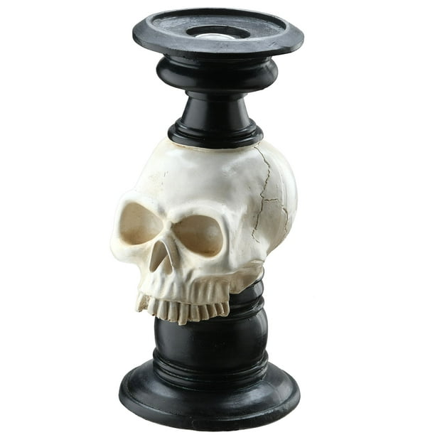 Black Skull Candlestick Holder for 3 Inches Pillar Candle OYATON Pillar Candle Holder for Halloween Decoration Indoor
